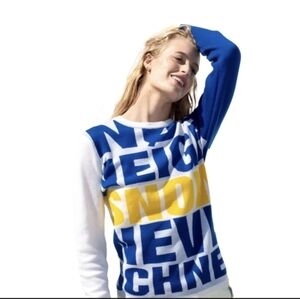 Blue and Yellow Graphic Sweater